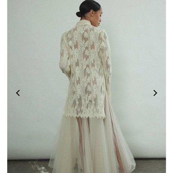 Elegant Cream Lace Long Sleeve Tunic - Picture 3 of 11